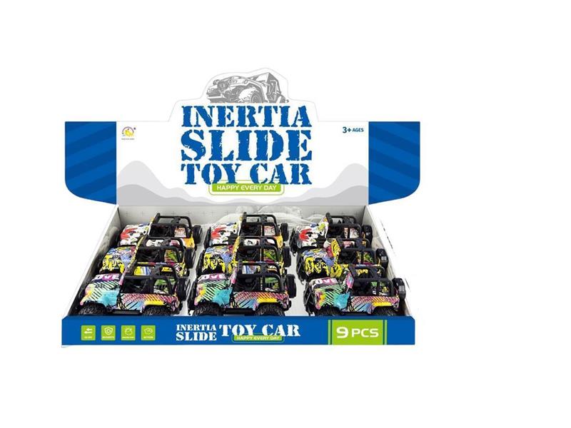 9PCS 惯性吉普车（3色混）